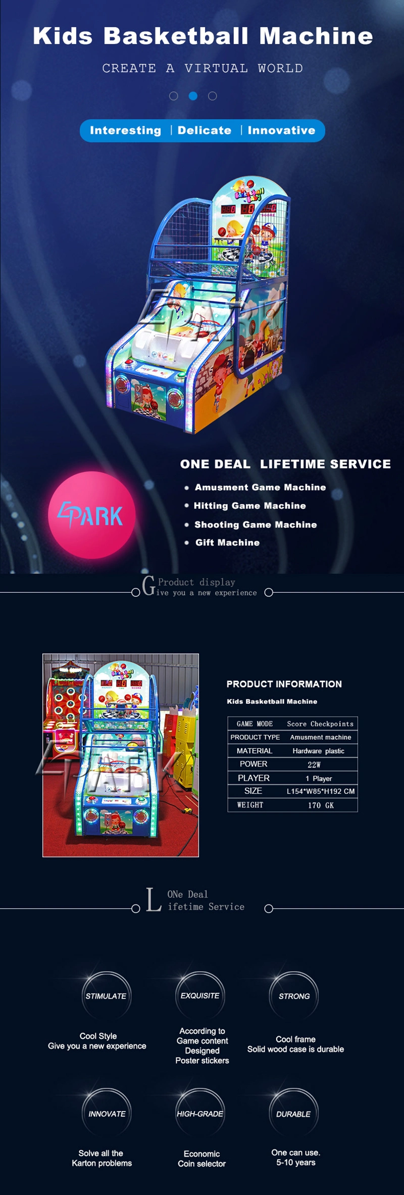 Two Players Lottery/Capsules Redemption Coin-Operated Arcade Basketball Machine for Kids