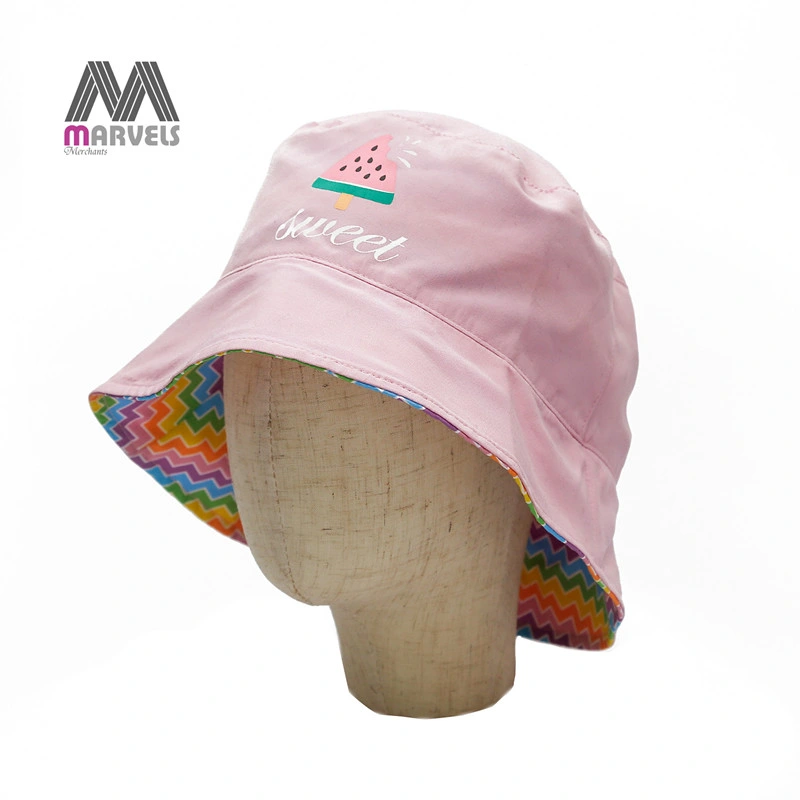 Printed Colorful Doube Face Girl Children Bucket Hat