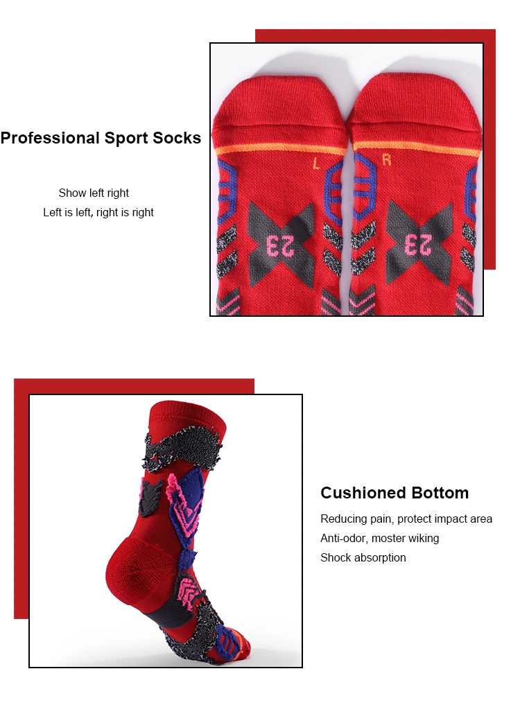 Professional Custom Design Thick Cushioned Mens Basketball Socks Soccer Football Mens Elite Hiking Running Crew Socks