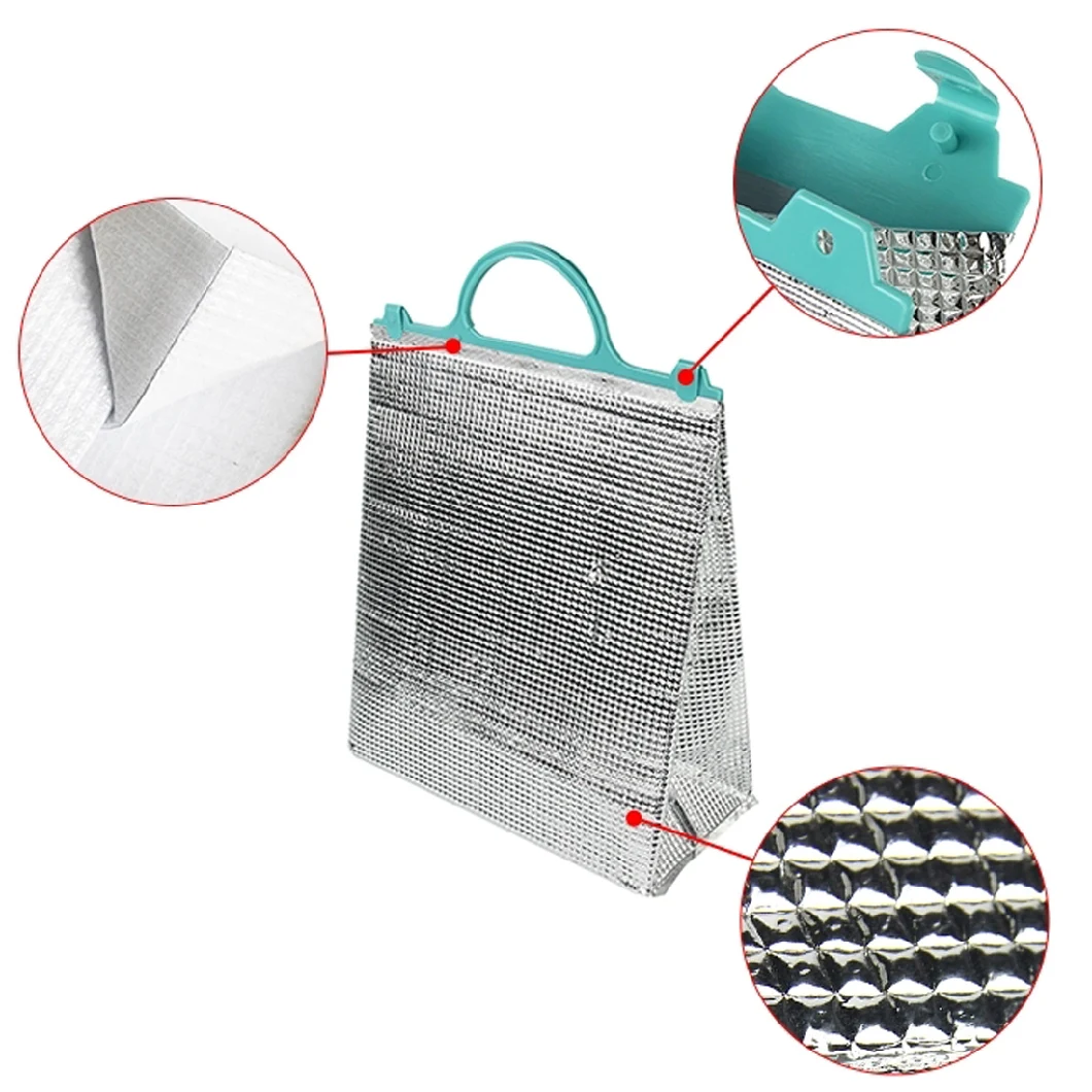 Aluminum Cooler Bag Repeated Cleaning Tote Lunch Bag for Food Cooler