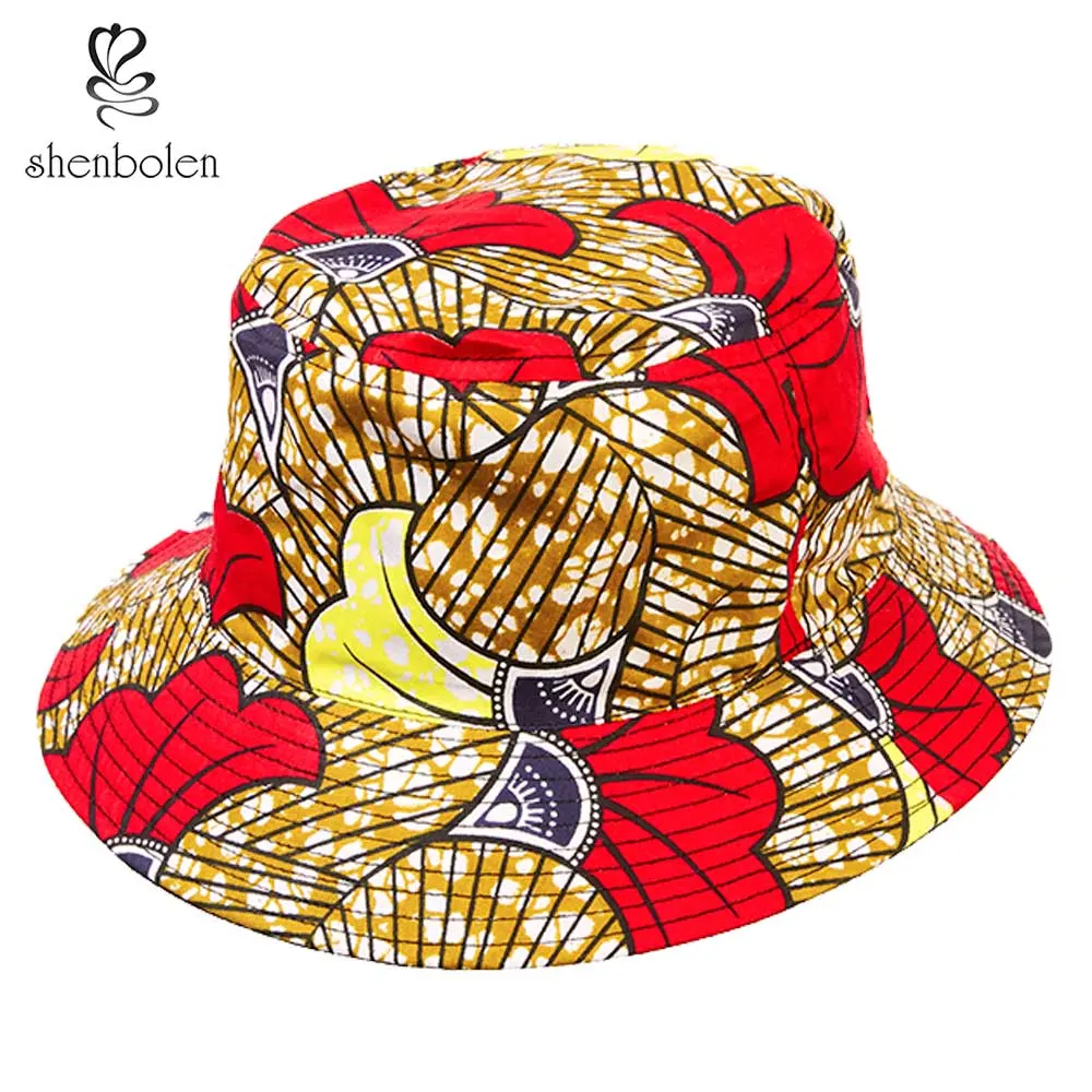 Wholesale Hot Popular Ankara Sun Hat African Wax Print Cotton Casual Hat