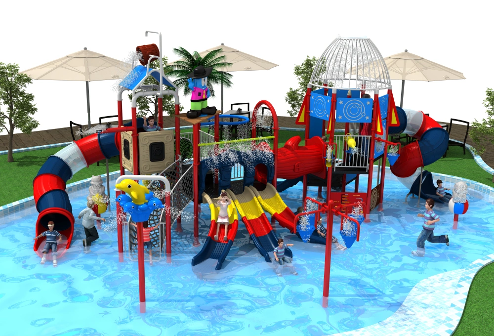 Commercial High-Quality Kindergarten Kids Games Equipment Children Climbing Adventure Plastic Playground Water Slide Fiberglass Slide