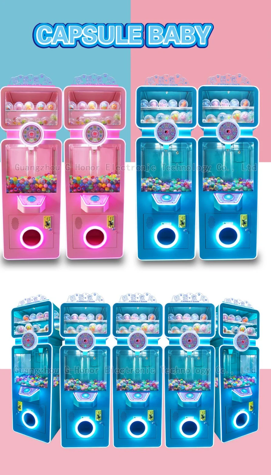Electrical Coin Operated Capsule Toys Game Console Arcade Prize Vending Gashapon Game Machine Capsule Vending Game Machine Arcade Machine for Kids