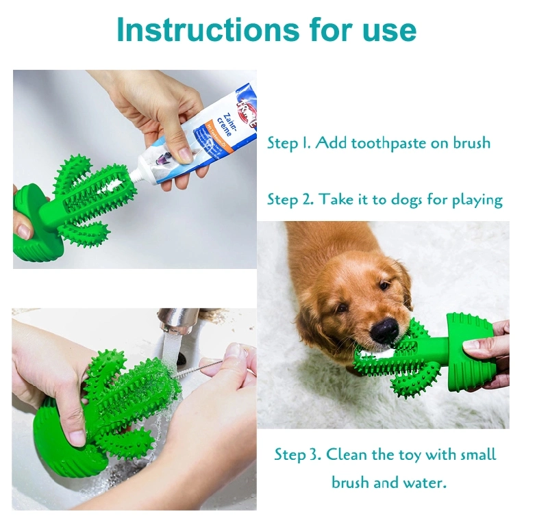 New Product Voice Chew Rubber Cactus Dog Toothbrush Toy