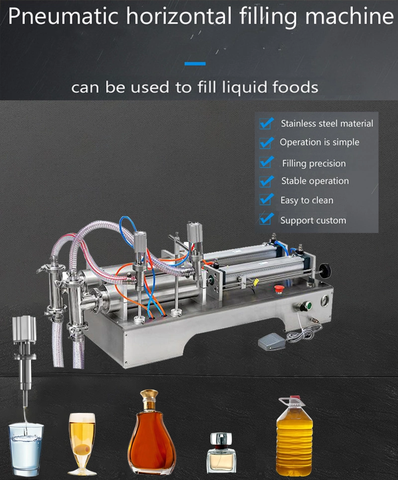 Semi-Auto Pneumatic Horizontal Double Nozzles Shower Gel Liquid Filling Machine