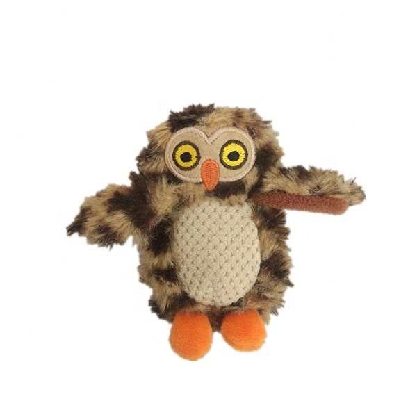 Wholesale Realistic High-Pile Stuffed Animal Owl Pet Dog Cat Toy Squeaker Owlet Plush Pet Toy