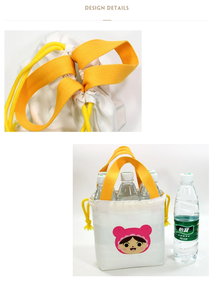 Custom Design Cartoon Draw String Eco-Friendly Lunch Bag Ice Bag