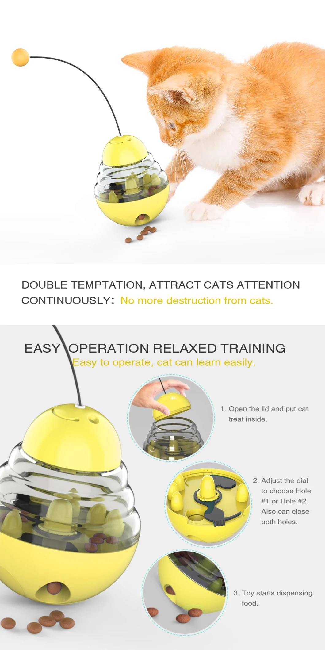 Funny Cat Ball 2020 New Products Turntable Balls Rolling Interactive Pet Cat Toy