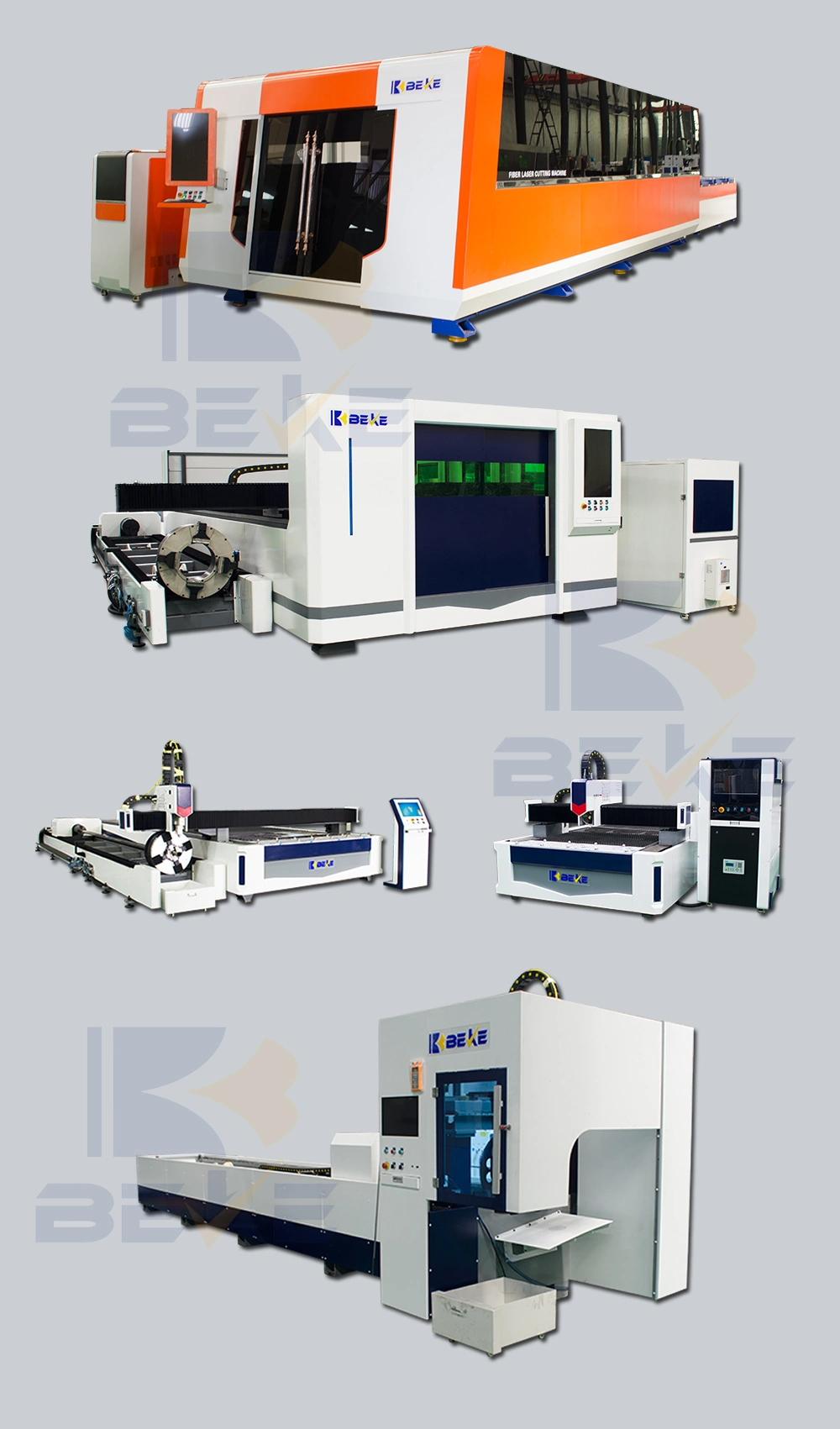 Beke Tube Plate CNC Fiber Laser Cutting Machine / Tube Plate Fiber Laser Cutter