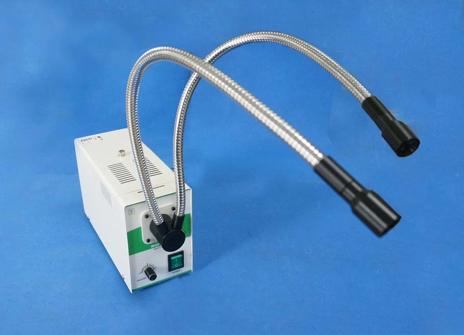 Cold Light Source for Stereo Microscopes Dual Gooseneck Fiber Pipes