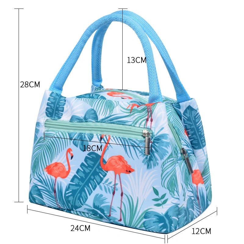 Printed Zipper Lunch Bag Portable Insulated Cooler Bag with Aluminum Foil