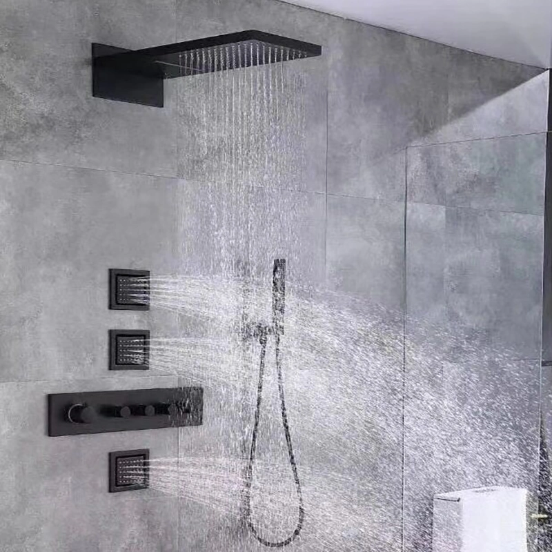 China Factory Supplier Bathroom Faucet Waterfall Thermostatic Mixer Shower Set