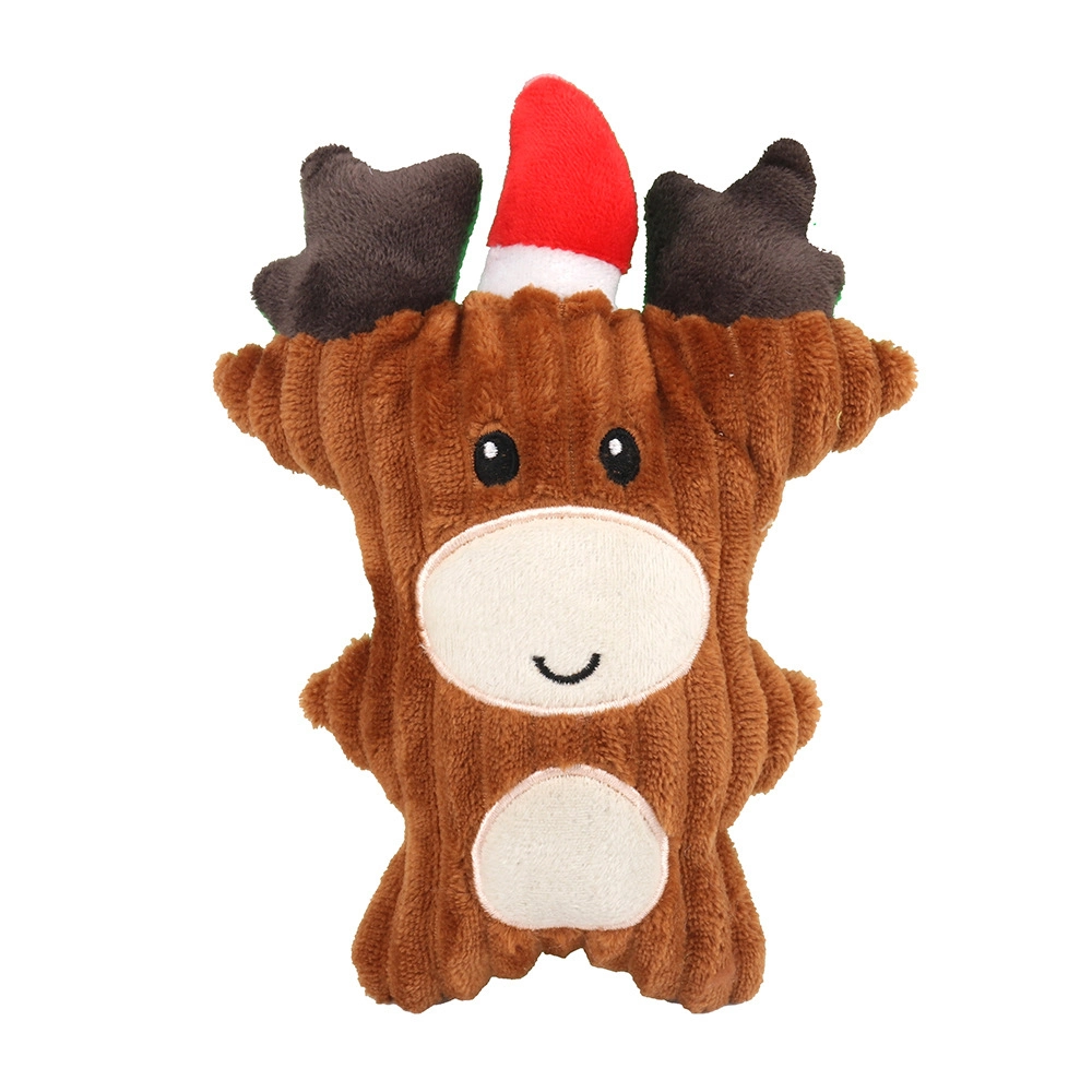 Christmas Pet Dog Santa Claus/Reindeer/Gingerbread Man Chew Squeaker Soft Stuffed Plush Toys