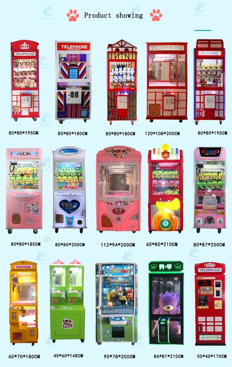 Han&Jun Cut UR Prize Plush Toy Scissors Crane Machine Coin Operated Prize Vending Game Machine