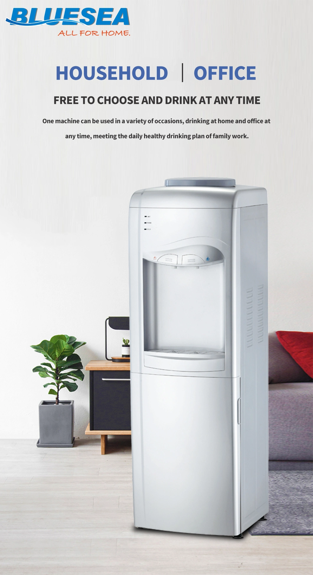 [France Hot Sale]2021 Design Hot and Cold Compressor Cooling Floor-Standing Water Dispenser By91