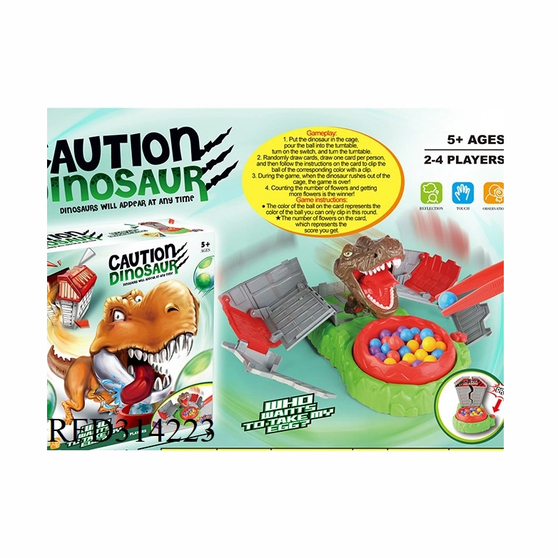 Desktop Toy Swinging Ball Game Toy Ring Toss Game Toy Caution Dinosaur Game Play Set