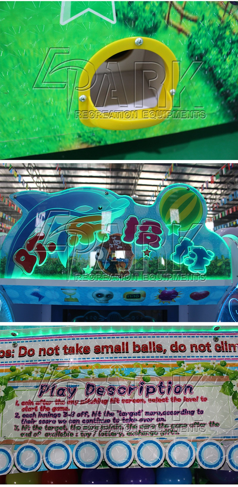 Dolphin Shape Redemption Game Machine Electronic Happy Pitch Balls Game Video Game Machine Amusement Park