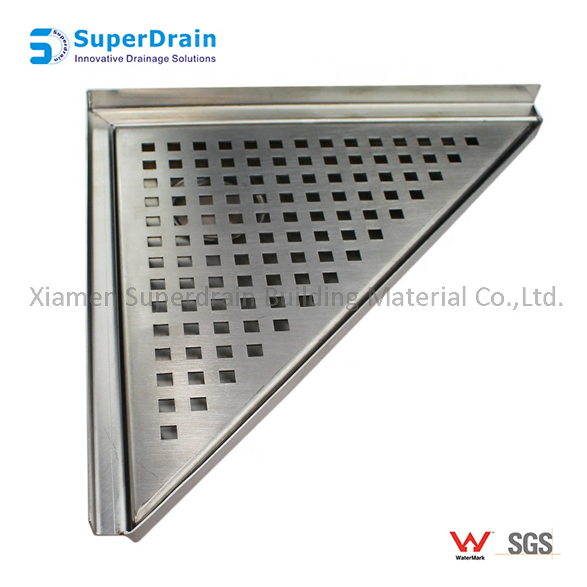 Stainless Steel Triangle Corner Grid Shower Channel/ Shower Floor Drain