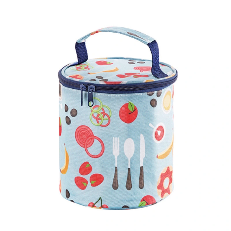 Cute Round Printed Tote Lunch Bag for Women or Girls