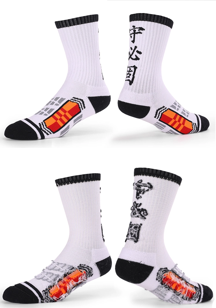 Custom Knit Logo Mens Thin Cotton Cycling Sport Socks Men Elite Athletic Black White Crew Socks