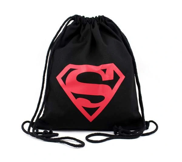 Portable Travel Cotton Shoes Bag Black Cotton Drawstring Backpack for Shoes