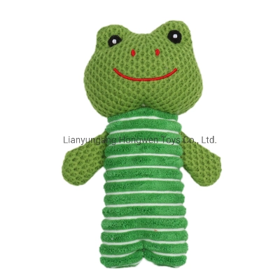 Wholesale High Quality Custom Cute Frog Squeak Pet Toy Stuffed Soft Animal Pet Chewing Toy for Dog