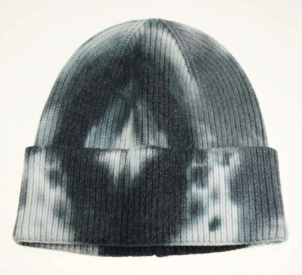 BSCI 100% Acrylic Tie-Dyed Beanie Knitted Hats Warm Hats