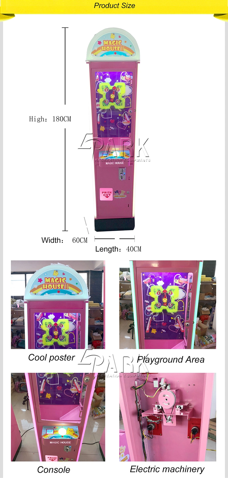 Hot Selling Coin Operated Magic House Arcade Simulator Prize Vending Push Toy Gift Game Machine for Sale