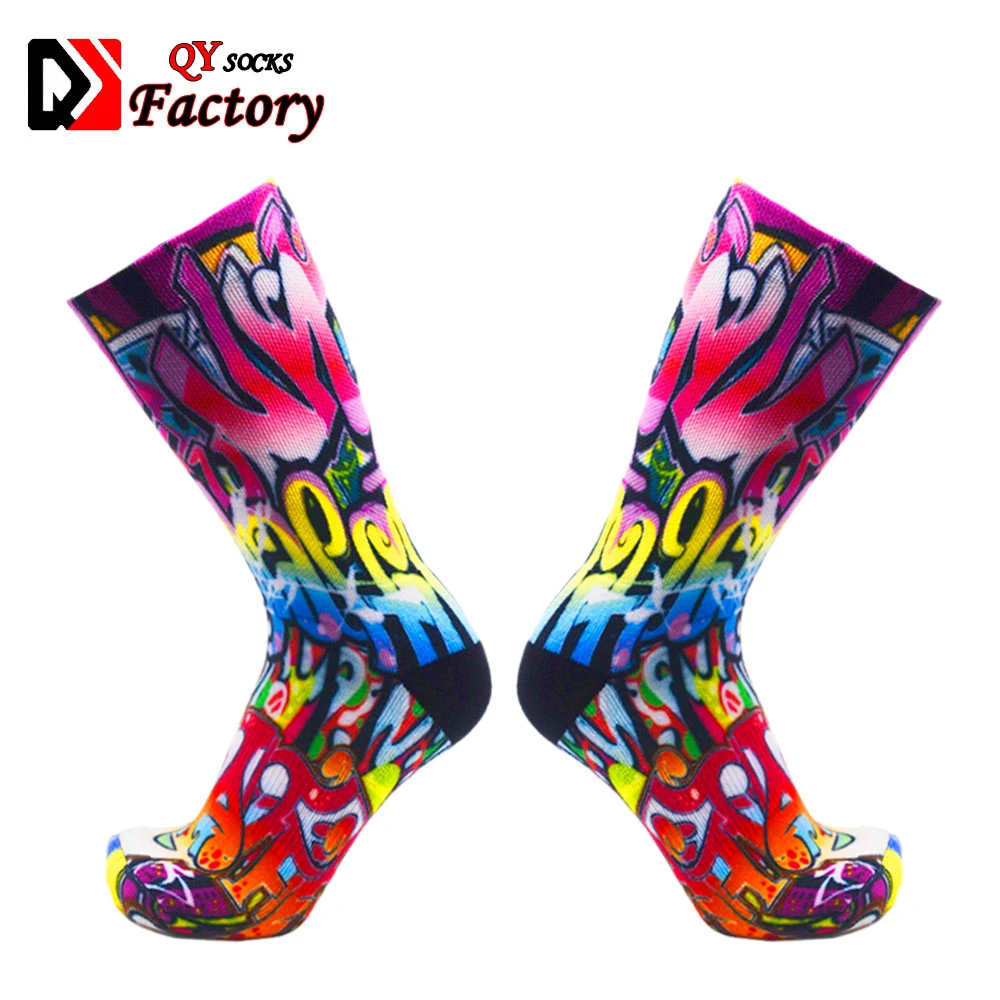 360 Degree Seamless Full Printing Bamboo Crew Socks 3D Print Sublimation Blank Sport Socks