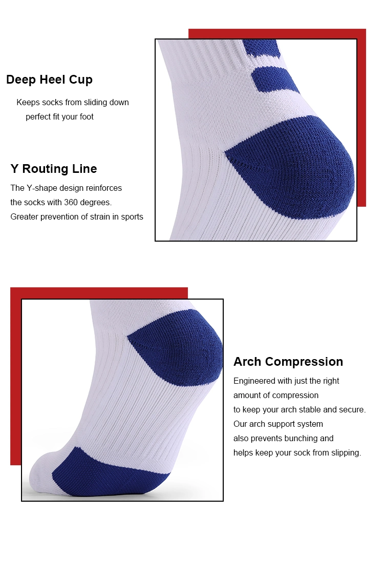 White Polyester Sport Sock Custom Sport Compression Elite Athletic Unisex Sports Basketball White Performance Socks
