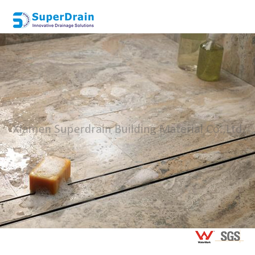 Stainless Steel Tile Insert Cover Plastic Siphon Shower Floor Horizontal Shower Drain Linear Floor Drain