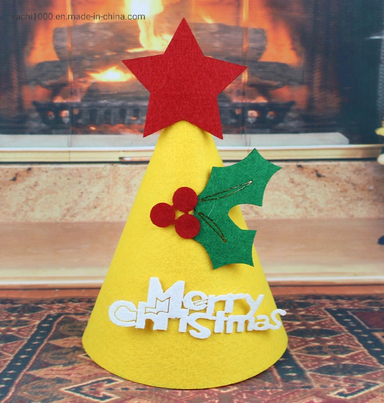 Felt Fabric Printing Logo Plush Christmas Decoration Kid Christmas Hat