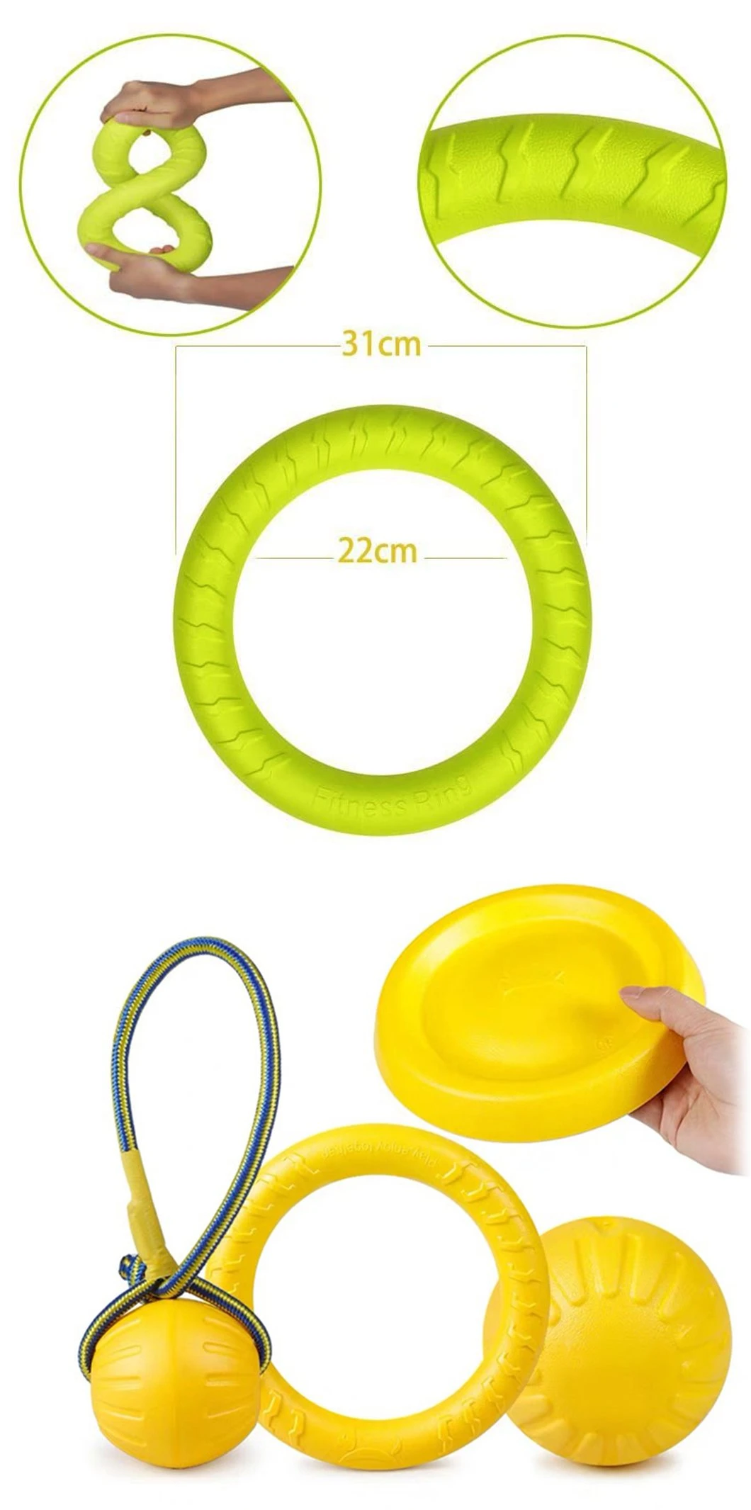 Outdoor Fitness Flying Discs Pet EVA Foam Toys Set Dogs Ball Dog Training Toy Chew Play Bite Toy