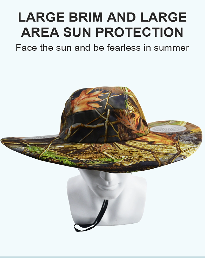 Custom Summer Sport Cooling Hat Outdoor Hat Solar Cooling Fan Hat