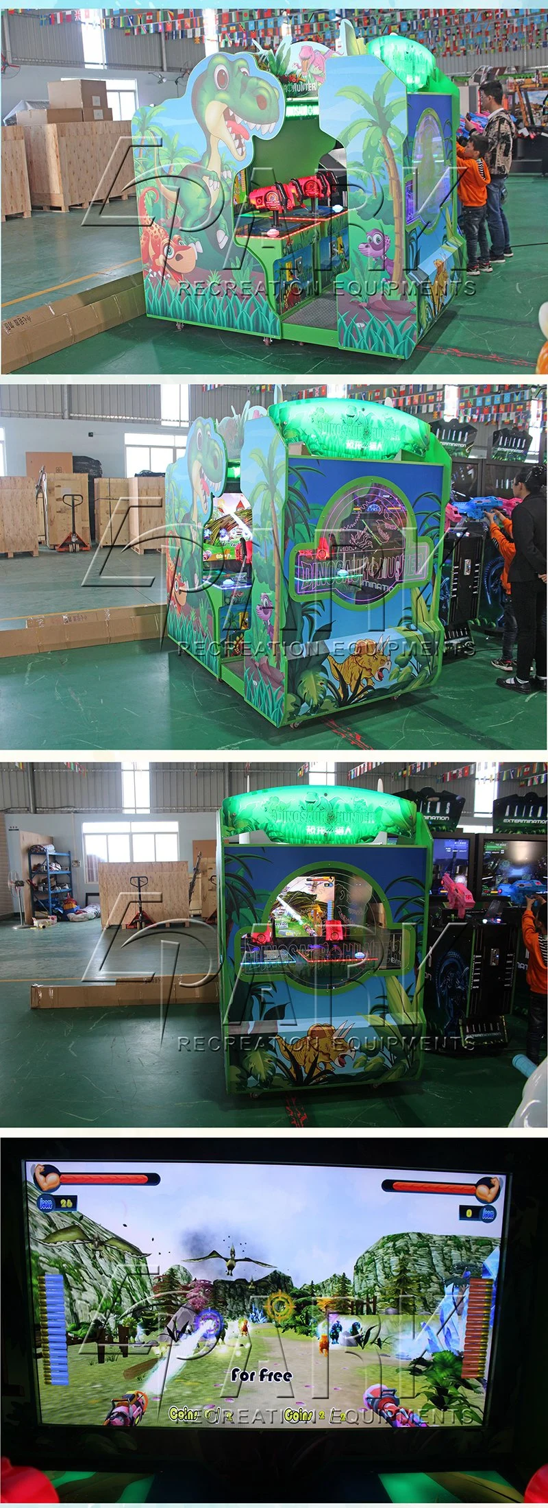 Epark Kids Gun Game Machine Indoor Video Arcade Hunting Dinosaur Game Machine for Sale