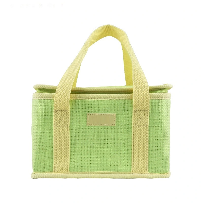 Summer Eco-Friendly Straw Lunch Picnic Bag with OEM Patch