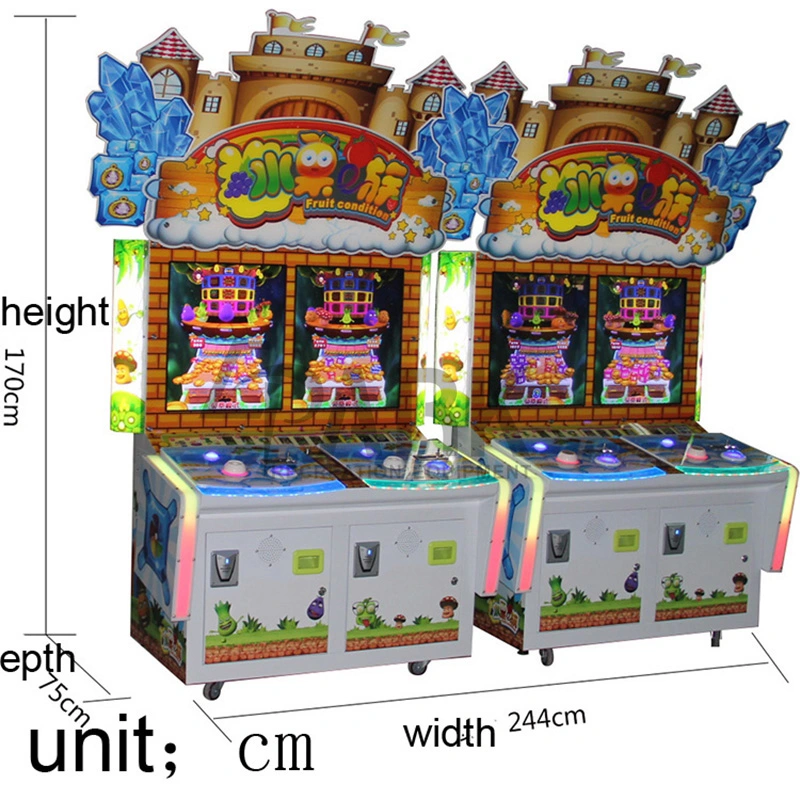 Newest Coin Pusher Fruit Condition Hit Hammer Redemption Ticket Arcade Kids Game Machine