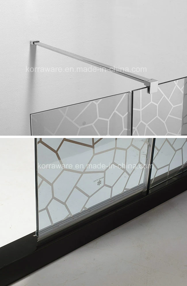 Walk in Glass Shower Door with Chromed Copper Profiles (K-W02)