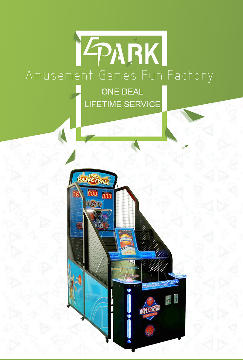 Kids Coin Operated Game Machine for Playground Named Crazy Basketball Machine