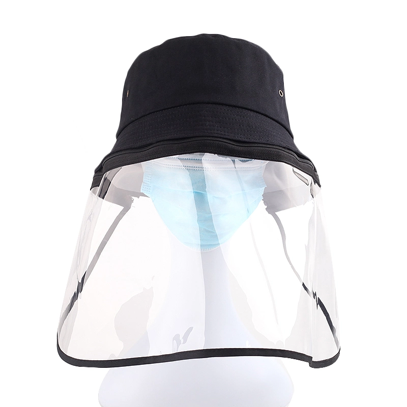 Transparent Face Cover Hat Cover Face Protective Bucket Hat with Detachable TPU