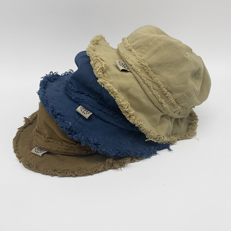 Cotton Washed Canvas Burr Effect Children Basin Hat Lovely Casual Hat Sun Hat