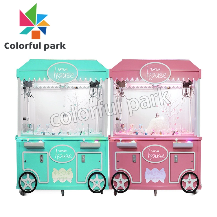 Colorful Park 2 Players Kids Toy Crane Claw Prize Doll Amusement Game