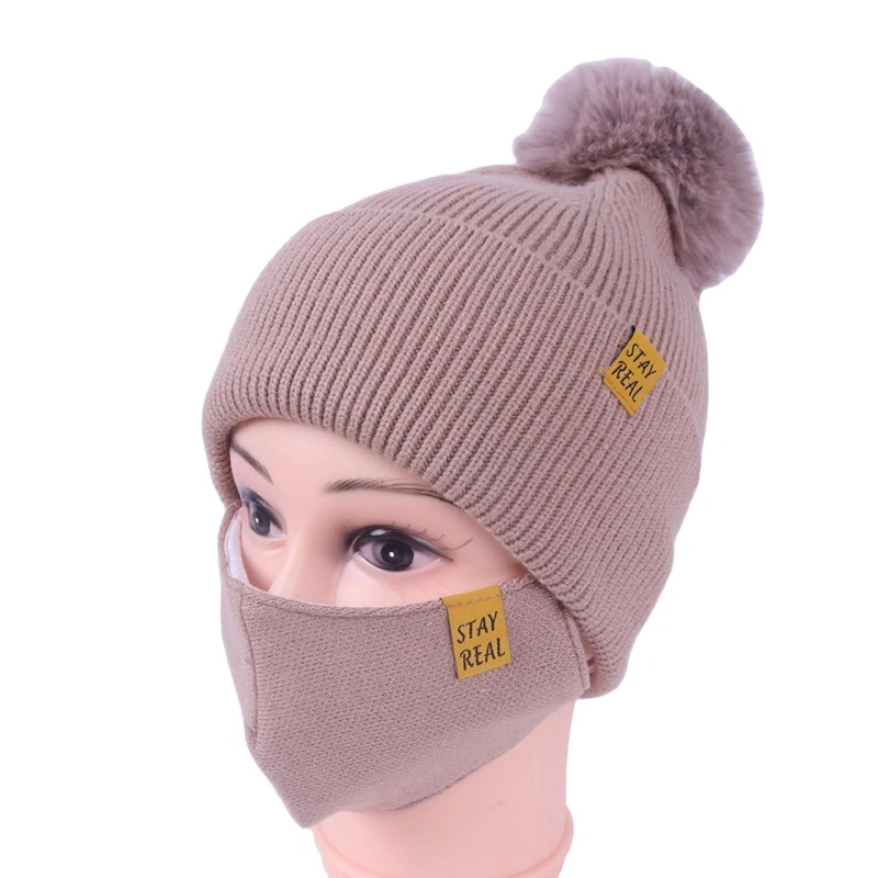 Winter Fashion Hats Thick Warm Womans Winter Hats Knitted Female Knit Letter Bonnet Woman Winter Hats