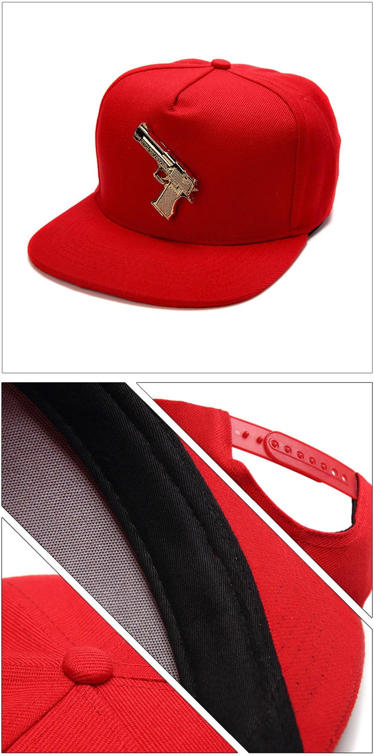 Plastic Letters Logo Snapback Hat Custom Metal Plate Snapback Hat