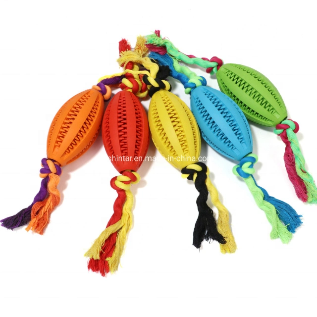 Pet Chew Toys Rubber Ball Cotton Rope Stringing and Cleaning Teeth Interactive Dog Chew Toys