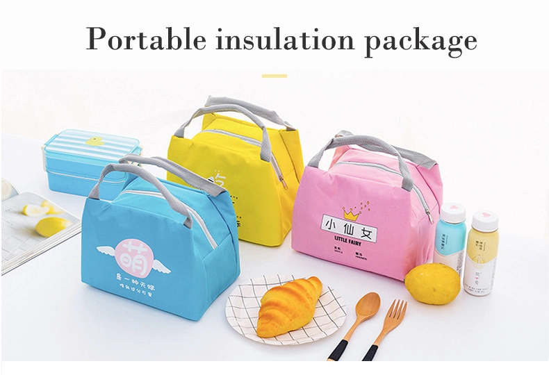 New Fashion Primary School Students Lunch Bag Zipper Kids Cooler Bag Outdoor Custom Environmental Protection Bag