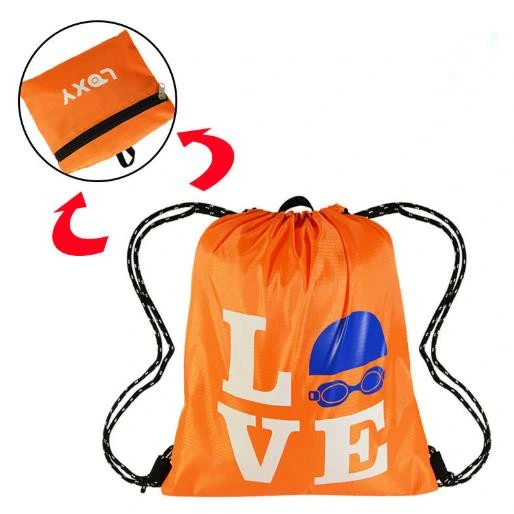 Folding Oxford Sports Simple Drawstring Backpack Custom Basketball Bag PU Coated Waterproof Polyester Bag