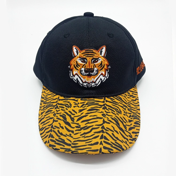 Jersey Mesh Children Cap with Tiger Embroidery