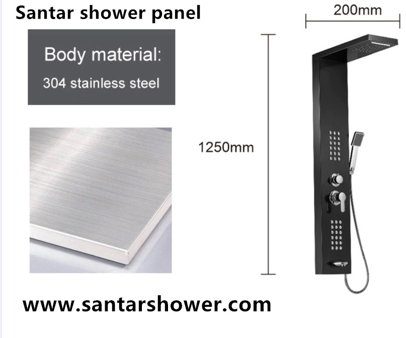 Shower Panel with LED Lights Rainfall, Waterfall LED Light Shower Head LED Bathroom Shower Set