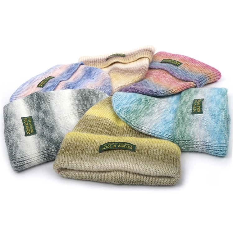 Multi-Color Winter Warm Wool Hat Tie Dye Beanie Hat